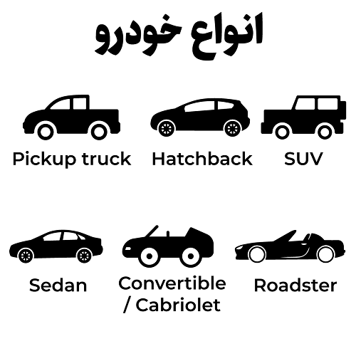 انواع خودرو به انگلیسی